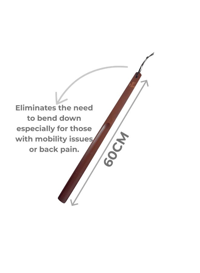 FoxiWood Wooden Long Shoe Horn 60CM - Image 3